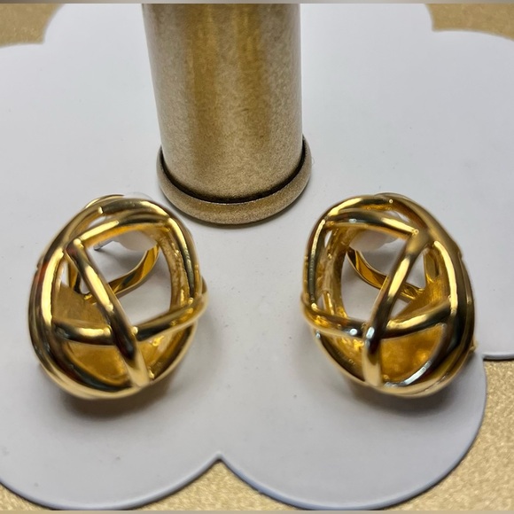 Joan Rivers Jewelry - Joan Rivers Gold Tone Geometric Clip Earrings